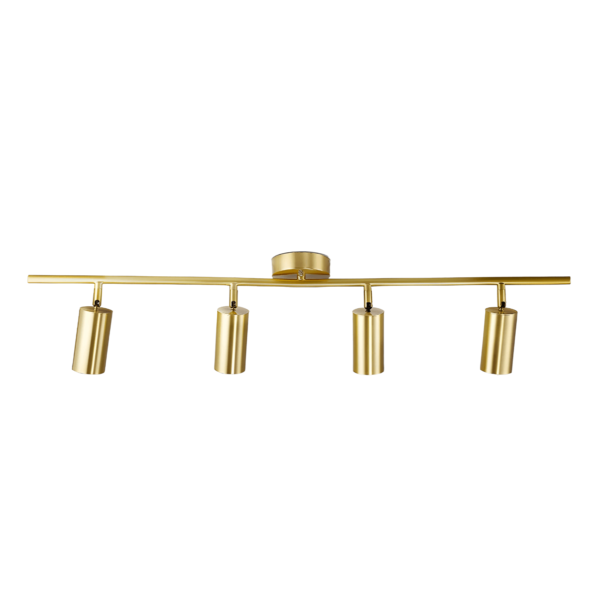 Luminária Plafon Spots Direcionáveis Dourado Metal MR16 GU10 Pline - 4 lâmpadas / Branco Quente (3000K)