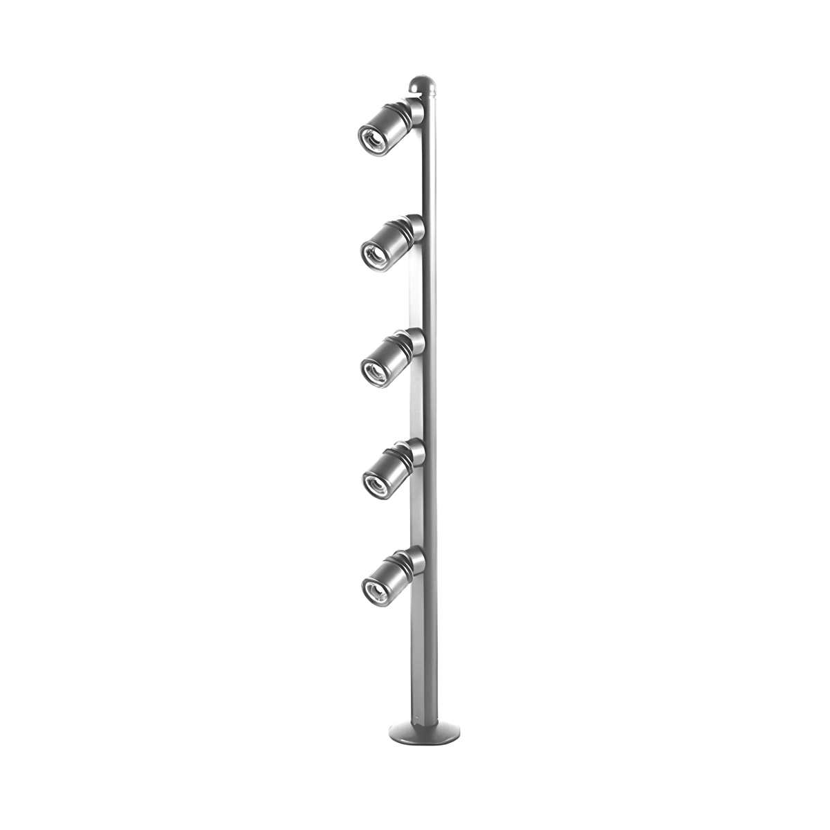 Luminária Poste de Luz Interno Regulável Direcionável Articulado Metal LED Foccus - Prata / 5W / 36,5cm / Branco Quente (3000K) | 12v