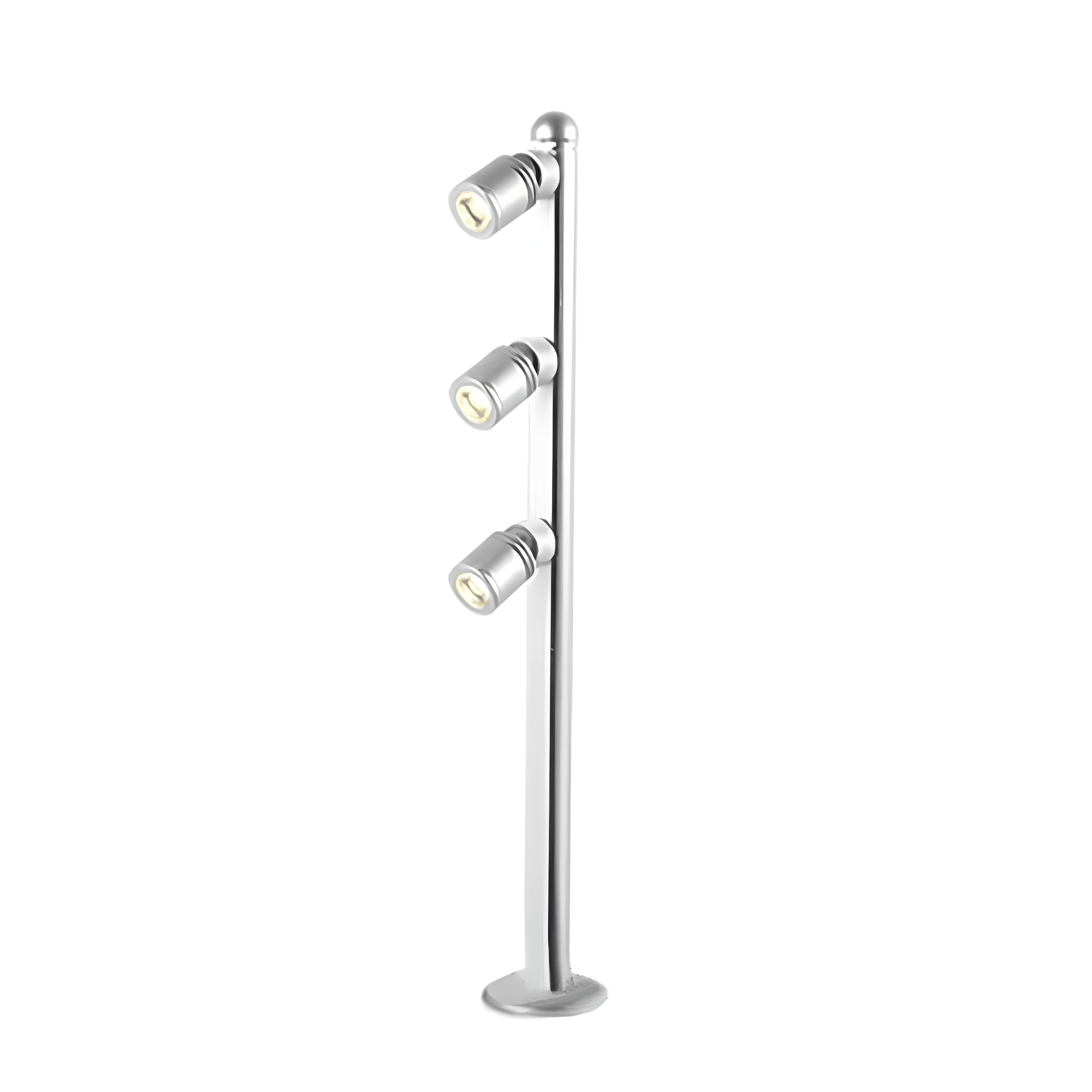 Luminária Poste de Luz Interno Regulável Direcionável Articulado Metal LED Foccus - Prata / 3W / 20cm / Branco Quente (3000K) | 220v (Dimerizável)