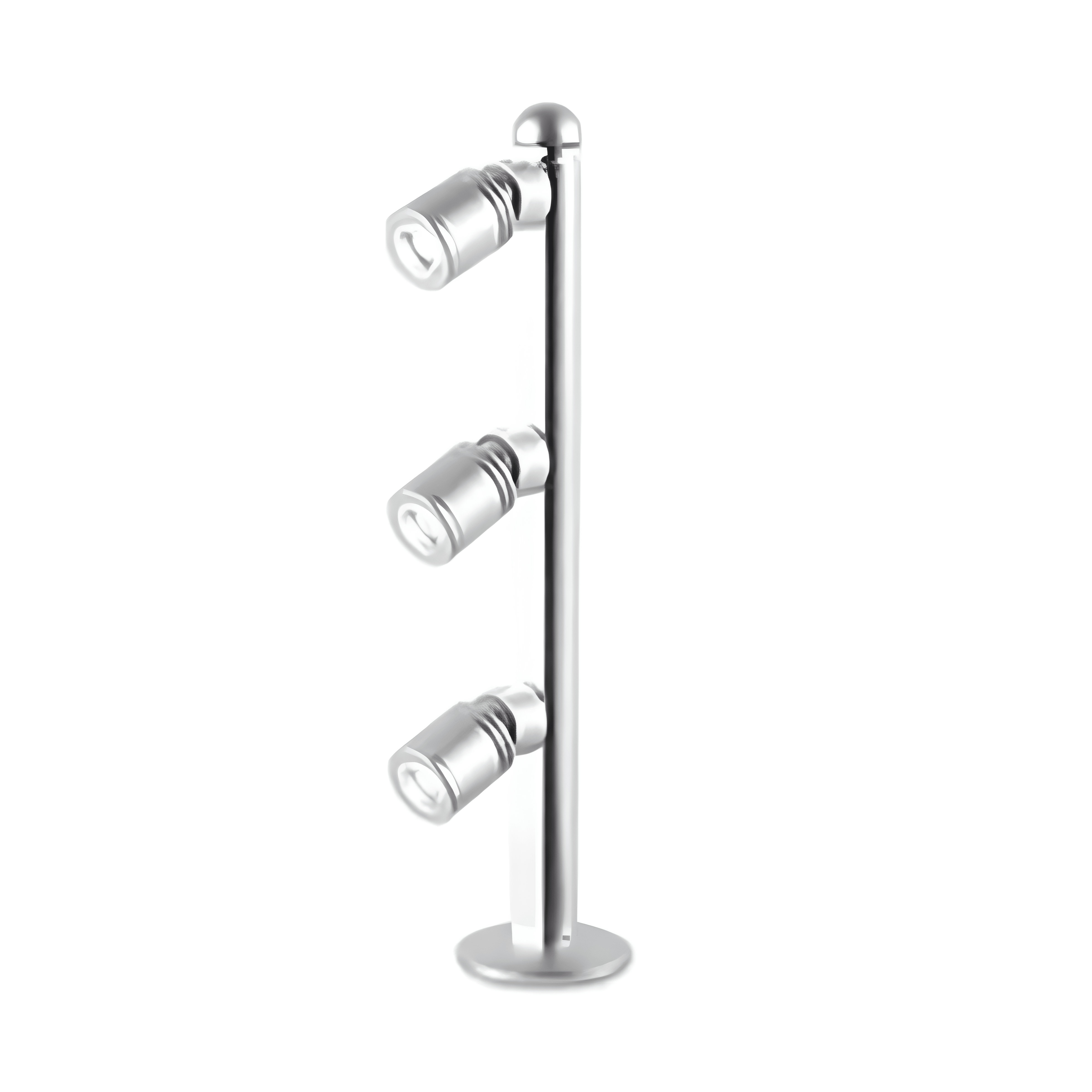 Luminária Poste de Luz Interno Regulável Direcionável Articulado Metal LED Foccus - Prata / 3W / 20cm / Branco Quente (3000K) | 12v