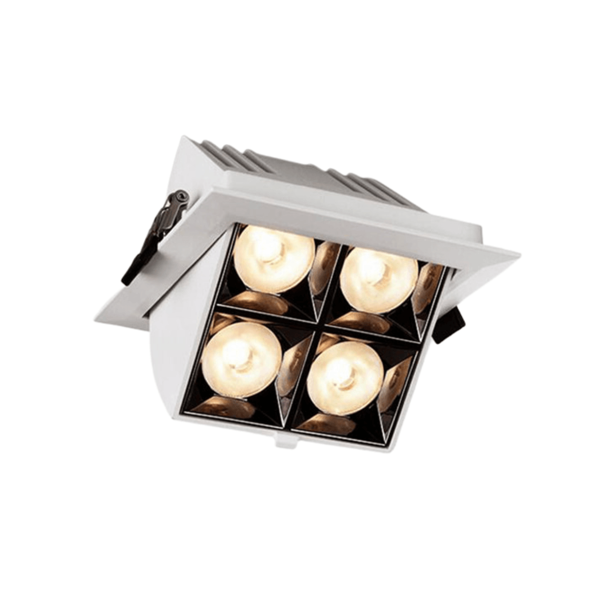 Luminária Spot Embutir Quadrado Antiofuscante Direcionável LED Kaid - Branco / Branco Quente (3000K)