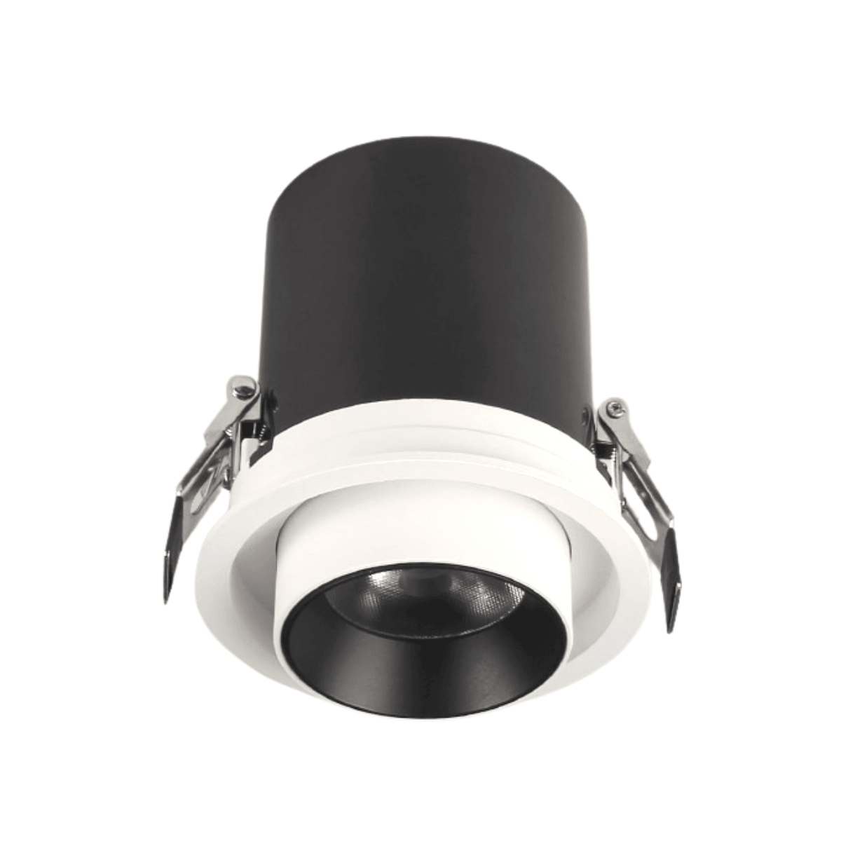 Luminária Spot Embutir Recuado Direcionável Altura Ajustável LED Fizz - Preto e Branco / 10W / Branco Quente (3000K)