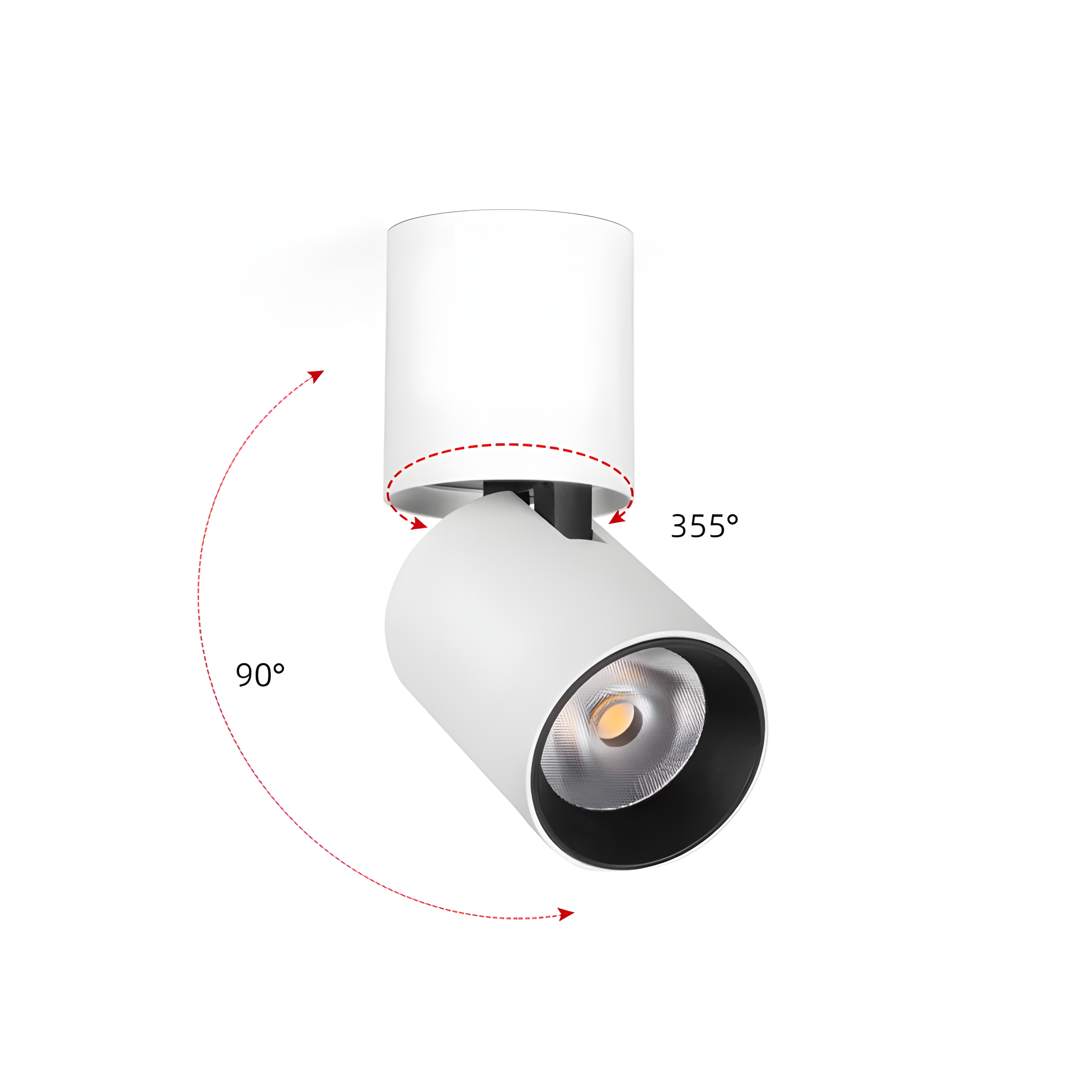 Luminária Spot Sobrepor Direcionável Articulada Moderna Minimalista LED Downlight - Branco Neutro (4000K) / Preto / 15W