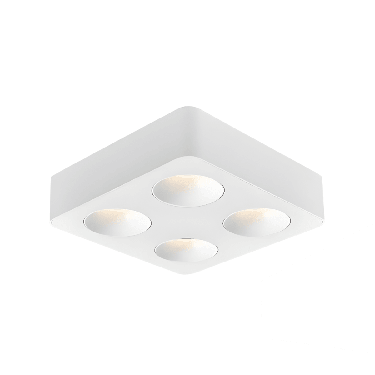 Luminária Spot Sobrepor Moderno Minimalista Retangular Recuado Antiofuscante LED Donni - Branco / Branco Quente (3000K) / 4x7W