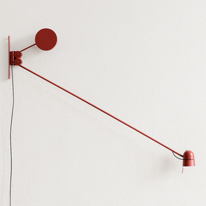 Luminária Arandela Moderna Minimalista Industrial Articulada Brooklyn - 100cm / Vermelho / Convencional / Branco Neutro (4000K) - ORNE™