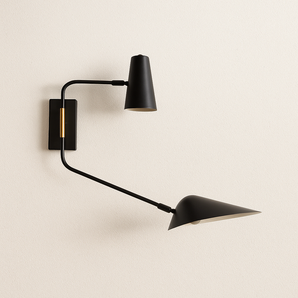 Luminária Arandela Moderna Minimalista Articulada Latão Casto - Latão / 60cm / Preto - ORNE™