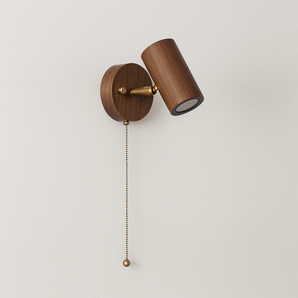Luminária Arandela Articulada Moderna Minimalista Madeira Nogueira Metal Permet