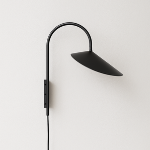 Luminária Arandela Moderno Minimalista Articulada Petal - Preto / 47cm / Com plugue - ORNE™