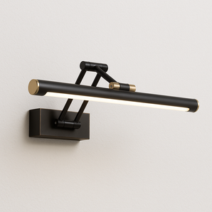 Luminária Arandela Moderno Minimalista Articulada Piper - Preto e Dourado / 43cm - ORNE™