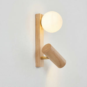 Luminária Arandela Direcionável Moderna Minimalista Madeira Metal Globo Puistola — ORNE