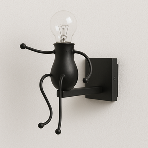 Luminária Arandela Moderna Minimalista Funny - Preto / Metal - ORNE™