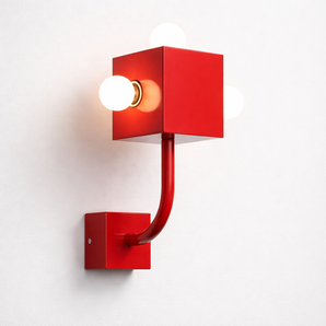 Luminária Arandela Minimalista Retrô Vintage Metal Globos Vermelho Gloob