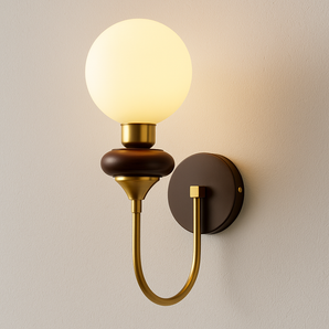 Luminária Arandela Moderna Minimalista Madeira Metal Vidro Twirl - A1 - ORNE™