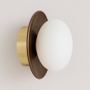 Luminária Arandela Moderna Minimalista Rústica Madeira Vidro Astrid - A / Nogueira / Branco Quente (3000K) - ORNE™
