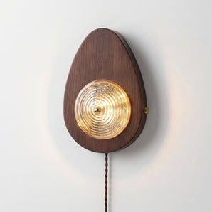 Luminária Arandela Moderna Minimalista Madeira Nogueira Vidro LED Retreat — ORNE