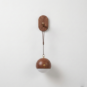 Luminária Arandela Moderna Minimalista Madeira Vidro Globo LED Lipova — ORNE