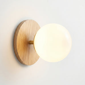 Luminária Arandela Moderna Minimalista Madeira Vidro Ogulin — ORNE
