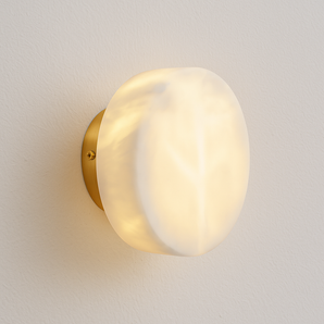 Luminária Arandela Moderna Minimalista LED Mármore Dizolla - Mármore e Alumínio / Ø12cm / Branco Quente (3000K) - ORNE™