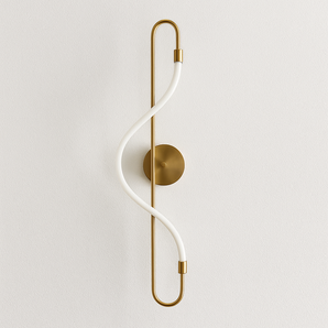 Luminária Arandela Moderna Minimalista Metal Couzi - 100cm / Dourado / Alumínio e Vidro - ORNE™