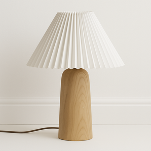 Luminária de Mesa Moderna Minimalista Madeira Zeals - H / Carvalho e Branco - ORNE™