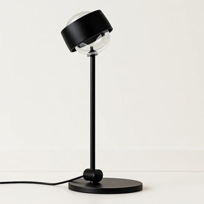 Luminária de Mesa Abajur Moderna Minimalista Metal Holp - Preto / Alumínio / Ø20x52cm - ORNE™