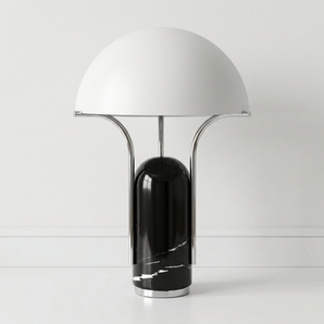 Luminária de Mesa Abajur Moderno Minimalista Mármore Nero Marquina Metal Sage — ORNE