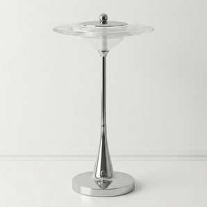 Luminária de Mesa Abajur Moderno Retrô Vintage Metal Prata LED Cremona — ORNE