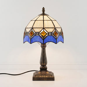 Luminária de Mesa Tiffany Retrô Minimalista Metal Resina Vidro Tinggi — ORNE