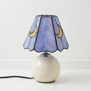 Luminária de Mesa Tiffany Retrô Minimalista Vidro Cerâmica Calafate — ORNE