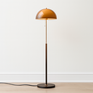Luminária De Piso Moderno Minimalista Acrílico Moski - Ø35x155cm / Âmbar / Alumínio - ORNE™