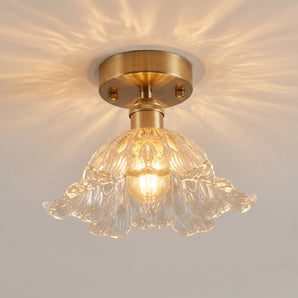 Luminária de Teto Plafon Sobrepor Orgânico Clássico Moderno Vidro Metal Mérida — ORNE