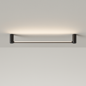 Luminária de Teto Plafon Sobrepor Quadrado Moderno Minimalista Metal Linear Preto LED Oyo