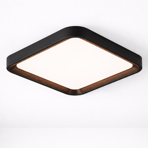 Luminária de Teto Plafon Sobrepor Quadrado Moderno Minimalista Acrílico Madeira LED Turns