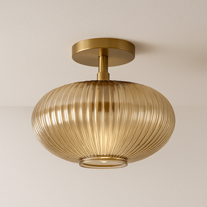 Luminária Plafon Moderna Minimalista Vidro Atter - Âmbar / Ø30cm - ORNE™
