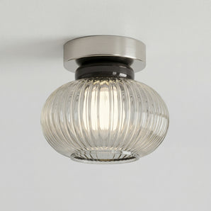 Luminária de Teto Plafon Sobrepor Redondo Moderno Minimalista Vidro Canelado Metal Globo Chapel — ORNE