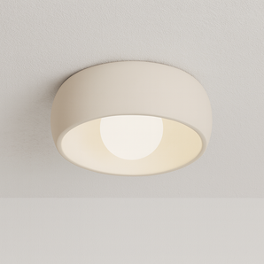Luminária de Teto Plafon Sobrepor Redondo Moderno Minimalista Cerâmica Globo Poliestireno Rittan