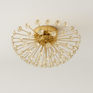 Luminária Plafon Moderna Minimalista Vidro Metal Lemonder - Dourado / Vidro e Alumínio / Ø35cm - ORNE™
