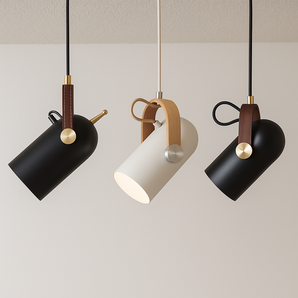 Luminária Pendente Moderna Minimalista Metal Óasa - Preto / Alumínio|E27 / Ø12x22 - ORNE™