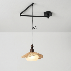 Luminária Pendente Articulado Rústico Moderno Rattan Metal Floradorp — ORNE