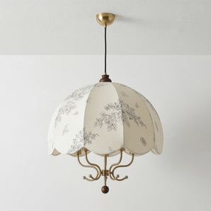 Luminária Pendente Clássico Retrô Vintage Tecido Metal Mechelen — ORNE