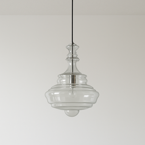 Luminária Pendente Clássico Retrô Vintage Vidro Metal Daga