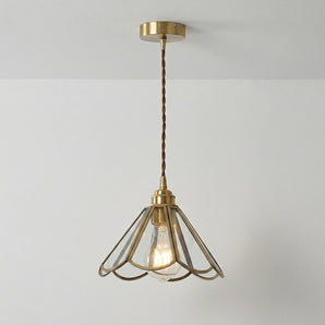 Luminária Pendente Clássico Retrô Vintage Vidro Metal Dourado Fincha — ORNE