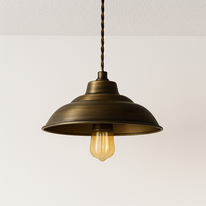 Luminária Pendente Moderna Minimalista Metal Aimye Lux - Ø30x15cm / Latão - ORNE™