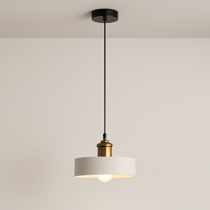 Luminária Pendente Moderna Minimalista Industrial Metal Flash - Ø16cm / Branco / Branco Neutro (4000K) - ORNE™