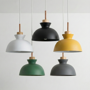 Luminária Pendente Moderno Minimalista Madeira Metal Colorz — ORNE