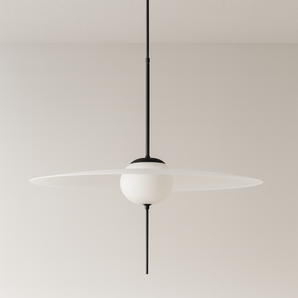 Luminária Pendente Moderna Minimalista Metal Acrílico Ahras - Ø40cm / Alumínio e Acrílico - ORNE™