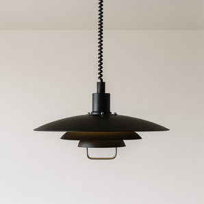 Luminária Pendente Moderno Minimalista Kirkenes - Ø38cm / Preto - ORNE™