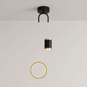 Luminária Pendente Minimalista Moderna Preto e Dourado Doom - Default Title - ORNE™