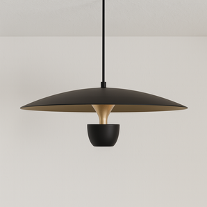 Luminária Pendente Minimalista Moderna Skit - Preto / Ø35cm - ORNE™