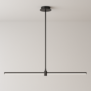 Luminária Pendente Linear Moderno Minimalista LED Jet - Preto / 80cm / Branco Frio (6000K) - ORNE™